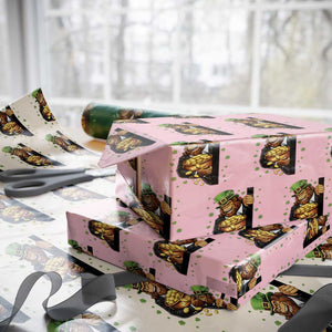 Funny St Patricks Day Bigfoot Wrapping Paper Roll Irish Revelry Gift TS12 Light Pink Print Your Wear