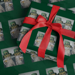 Funny St Patricks Day Cats Drinking Beer Meme Wrapping Paper Roll TS14 Green Print Your Wear