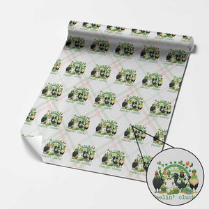 Funny St Patricks Day Chicken Shamrock Wrapping Paper Roll Feelin Clucky Hen Lucky Clover Pun Irish Humor TS02 Christmas Plaid Print Your Wear