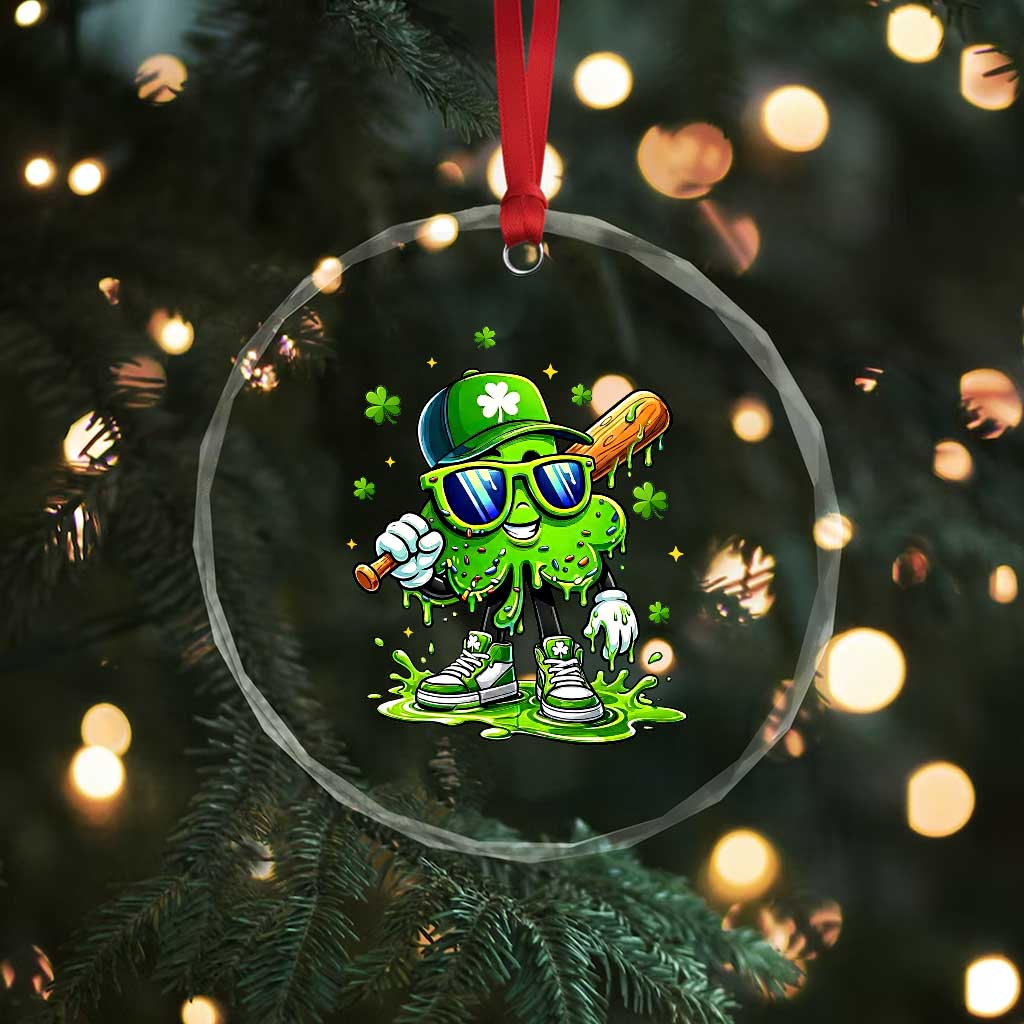 Funny St Patricks Day Clover Baseball Player Gift Crystal Glass Ornament TS12 Print Your Wear