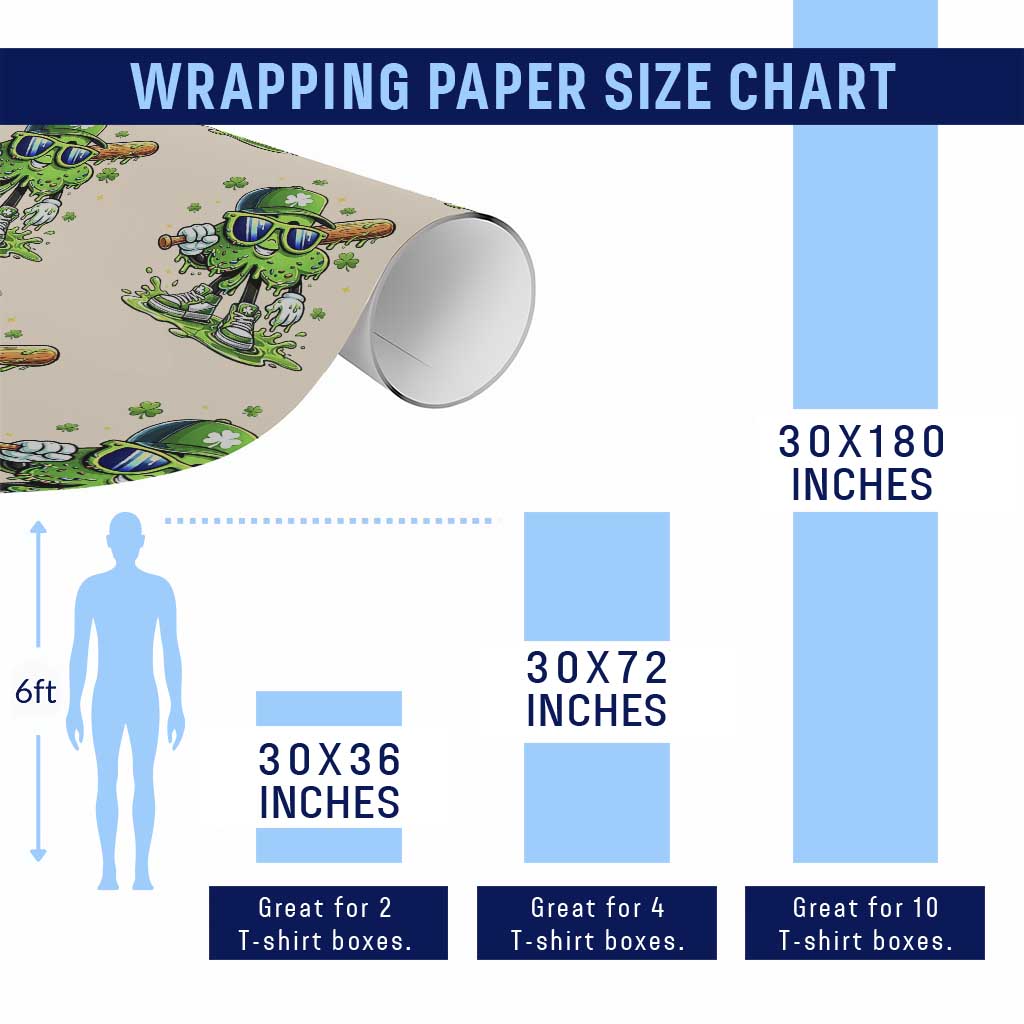 Funny St Patricks Day Clover Baseball Player Gift Wrapping Paper Roll TS12 Print Your Wear
