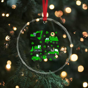 Funny St Patricks Day Construction Trucks Irish Shamrock Crystal Glass Ornament TS11 Print Your Wear