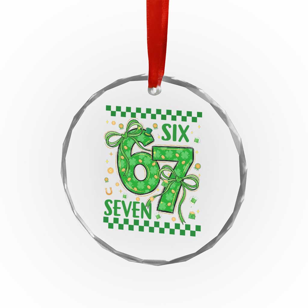 Funny St Patricks Day Crystal Glass Ornament Six Seven Meme Irish Gag Gift TS12 Print Your Wear