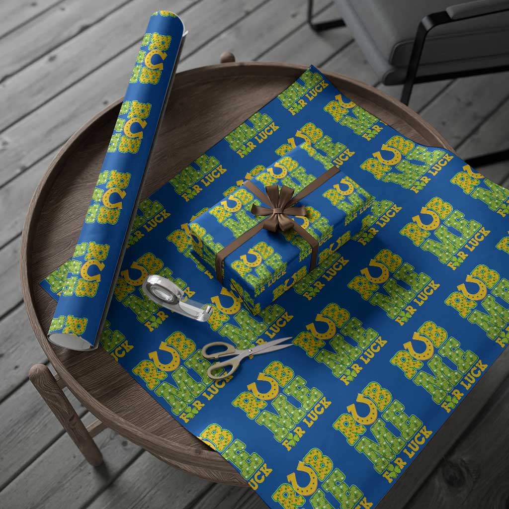 Funny St Patricks Day Wrapping Paper Roll Rub Me For Luck Shamrock Adult Humor TS02 Blue Print Your Wear