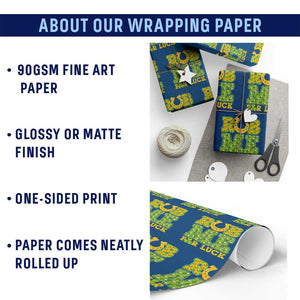 Funny St Patricks Day Wrapping Paper Roll Rub Me For Luck Shamrock Adult Humor TS02 Print Your Wear