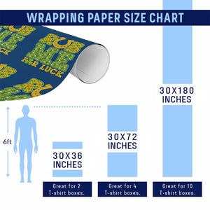Funny St Patricks Day Wrapping Paper Roll Rub Me For Luck Shamrock Adult Humor TS02 Print Your Wear