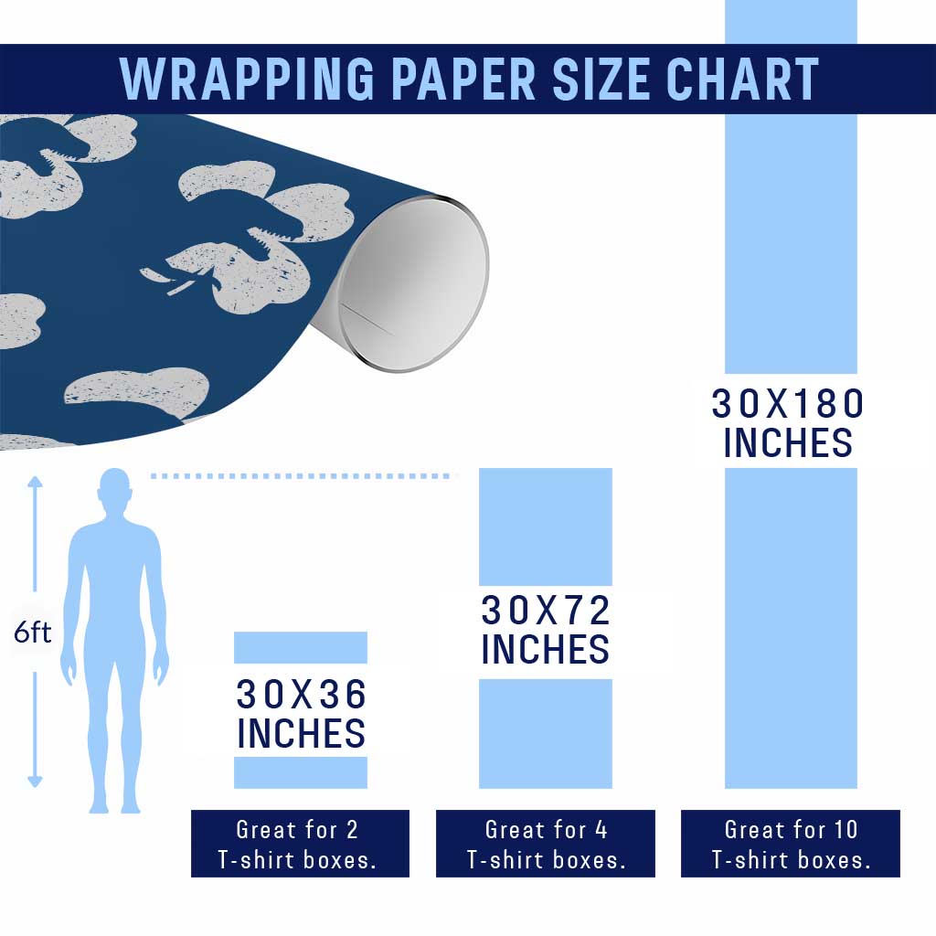 Funny St Patricks Day Dinosaur Shamrock Wrapping Paper Roll TS11 Print Your Wear