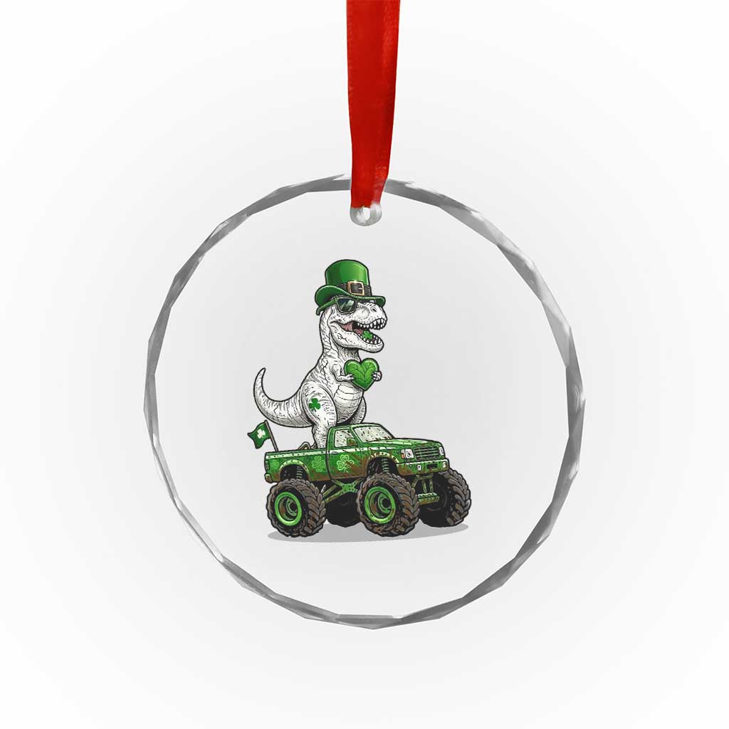 Funny St Patricks Day Dinosaur Truck Crystal Glass Ornament Lucky Dino Gift TS12 Print Your Wear