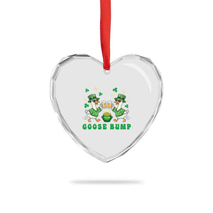 Funny St Patricks Day Goose Drinking Beer Heart Crystal Glass Ornament Goose Bump TS14 Print Your Wear
