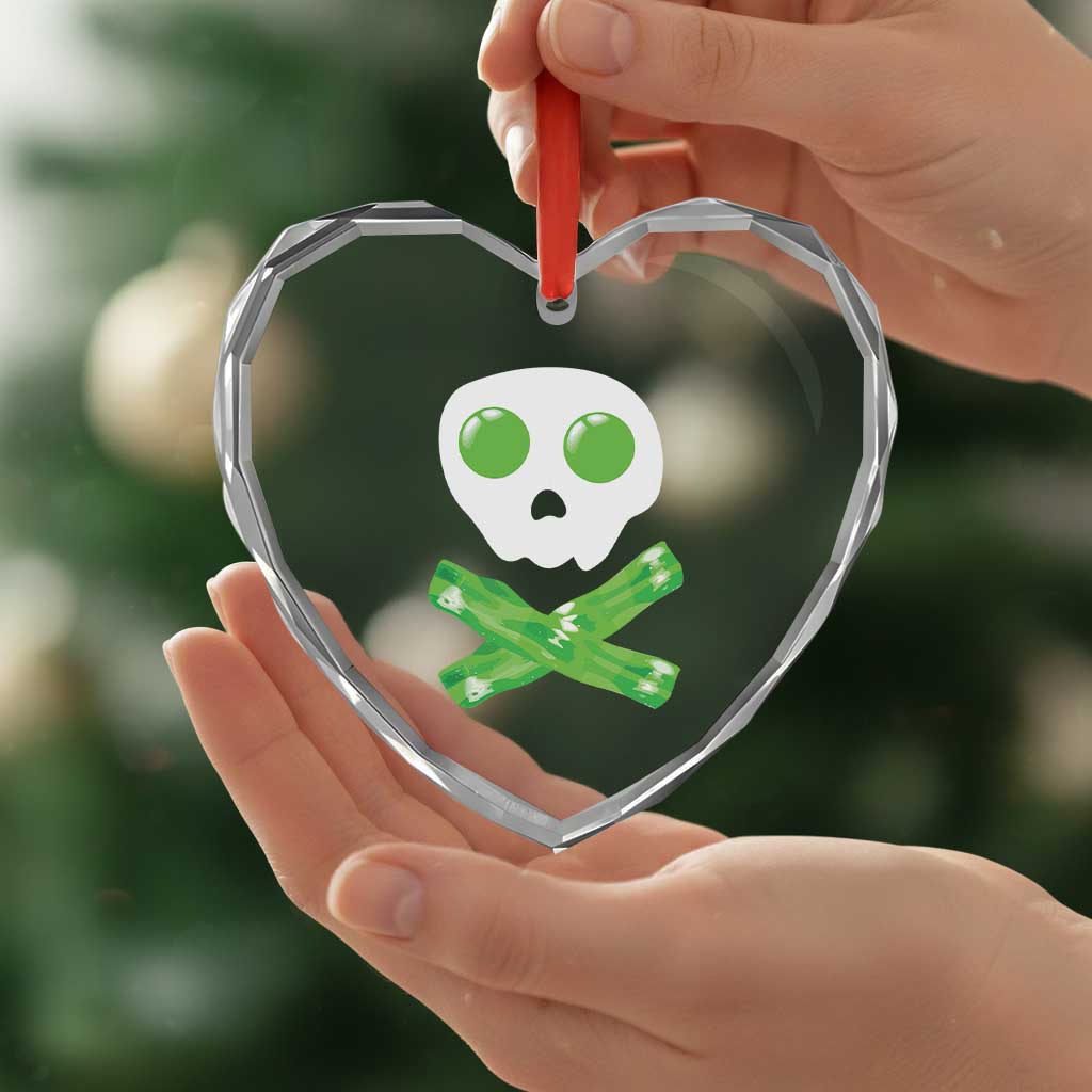 Funny St Patricks Day Heart Crystal Glass Ornament Bacon & Eggs Skull & Crossbones TS10 Print Your Wear