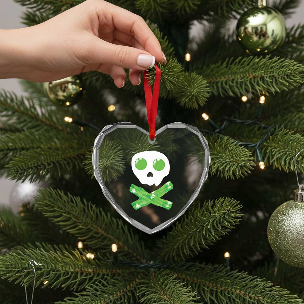 Funny St Patricks Day Heart Crystal Glass Ornament Bacon & Eggs Skull & Crossbones TS10 Print Your Wear