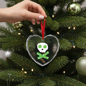 Funny St Patricks Day Heart Crystal Glass Ornament Bacon & Eggs Skull & Crossbones TS10 Print Your Wear