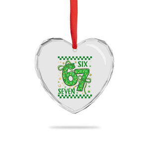 Funny St Patricks Day Heart Crystal Glass Ornament Six Seven Meme Irish Gag Gift TS12 Print Your Wear