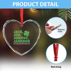 Funny St Patricks Day Irish Fathers Jack Jim Johnny Jameson Heart Crystal Glass Ornament TS11 Print Your Wear