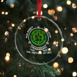 Funny St Patricks Day Irish Pride Crystal Glass Ornament Malarkey Sarcasm Shenanigans The Trifecta Of Life TS11 Print Your Wear