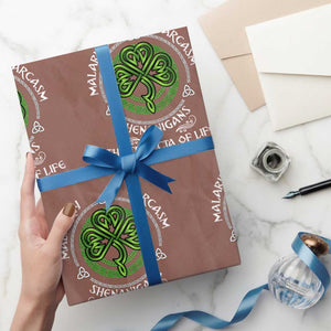 Funny St Patricks Day Irish Pride Wrapping Paper Roll Malarkey Sarcasm Shenanigans The Trifecta Of Life TS11 Mocha Print Your Wear