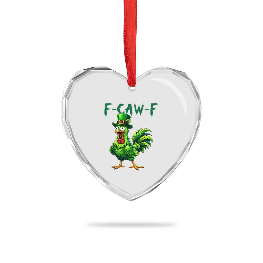Funny St Patricks Day Lucky Chicken Heart Crystal Glass Ornament F Caw F TS14 Print Your Wear