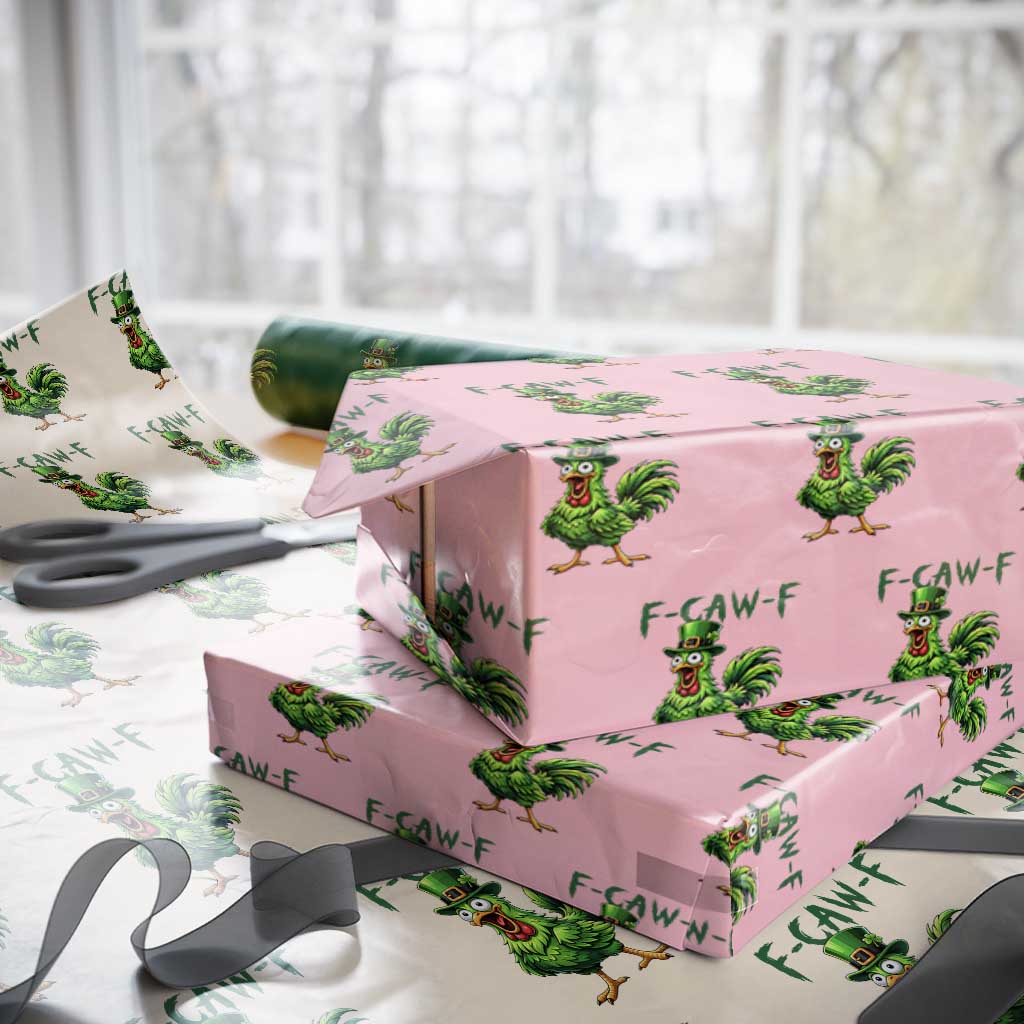 Funny St Patricks Day Lucky Chicken Wrapping Paper Roll F Caw F TS14 Light Pink Print Your Wear