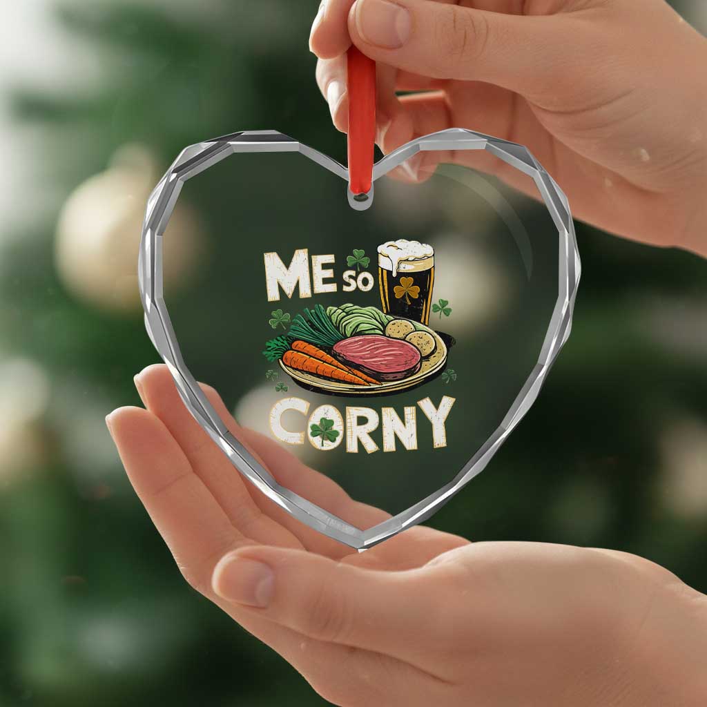 Funny St Patricks Day Me So Corny Heart Crystal Glass Ornament Stout Irish Corned Beef TS11 Print Your Wear