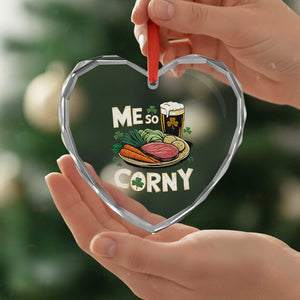 Funny St Patricks Day Me So Corny Heart Crystal Glass Ornament Stout Irish Corned Beef TS11 Print Your Wear