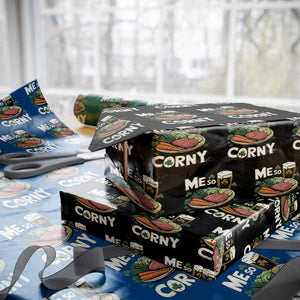 Funny St Patricks Day Me So Corny Wrapping Paper Roll Stout Irish Corned Beef TS11 Black Print Your Wear