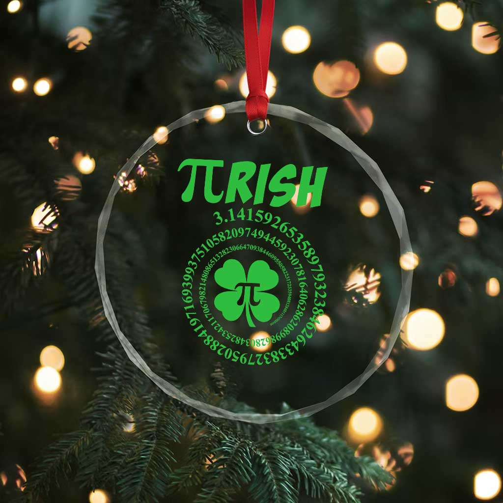 Funny St Patricks Day Pi Symbol Lover Crystal Glass Ornament Pirish 3,14 Pi Number Shamrock TS11 Print Your Wear