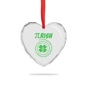Funny St Patricks Day Pi Symbol Lover Heart Crystal Glass Ornament Pirish 3,14 Pi Number Shamrock TS11 Print Your Wear