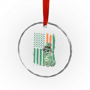 Funny St Patrick's Day Pug Leprechaun Crystal Glass Ornament Dog Lover Puppy Green American Flag TS02 Print Your Wear