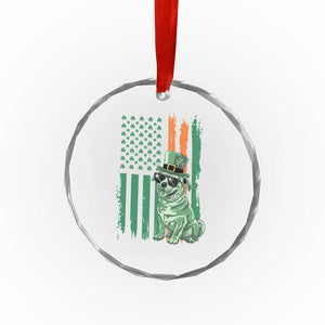 Funny St Patrick's Day Pug Leprechaun Crystal Glass Ornament Dog Lover Puppy Green American Flag TS02 Print Your Wear