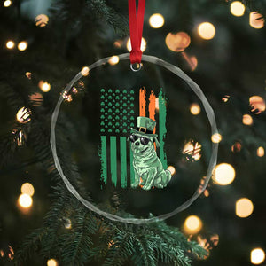 Funny St Patrick's Day Pug Leprechaun Crystal Glass Ornament Dog Lover Puppy Green American Flag TS02 Print Your Wear