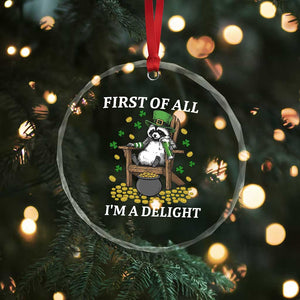 Funny St Patricks Day Raccoon Drinking Beer Crystal Glass Ornament First Of All I Am Delight TS14 Print Your Wear