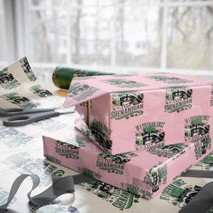 Funny St Patricks Day Raccoon Drinking Beer Wrapping Paper Roll If I Shenan Once I'll Shenanigan TS14 Light Pink Print Your Wear