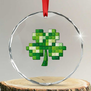 Funny St Patricks Day Shamrock Building Blocks Bricks Crystal Glass Ornament TS11 Transparent Glass 3'' Circle Print Your Wear