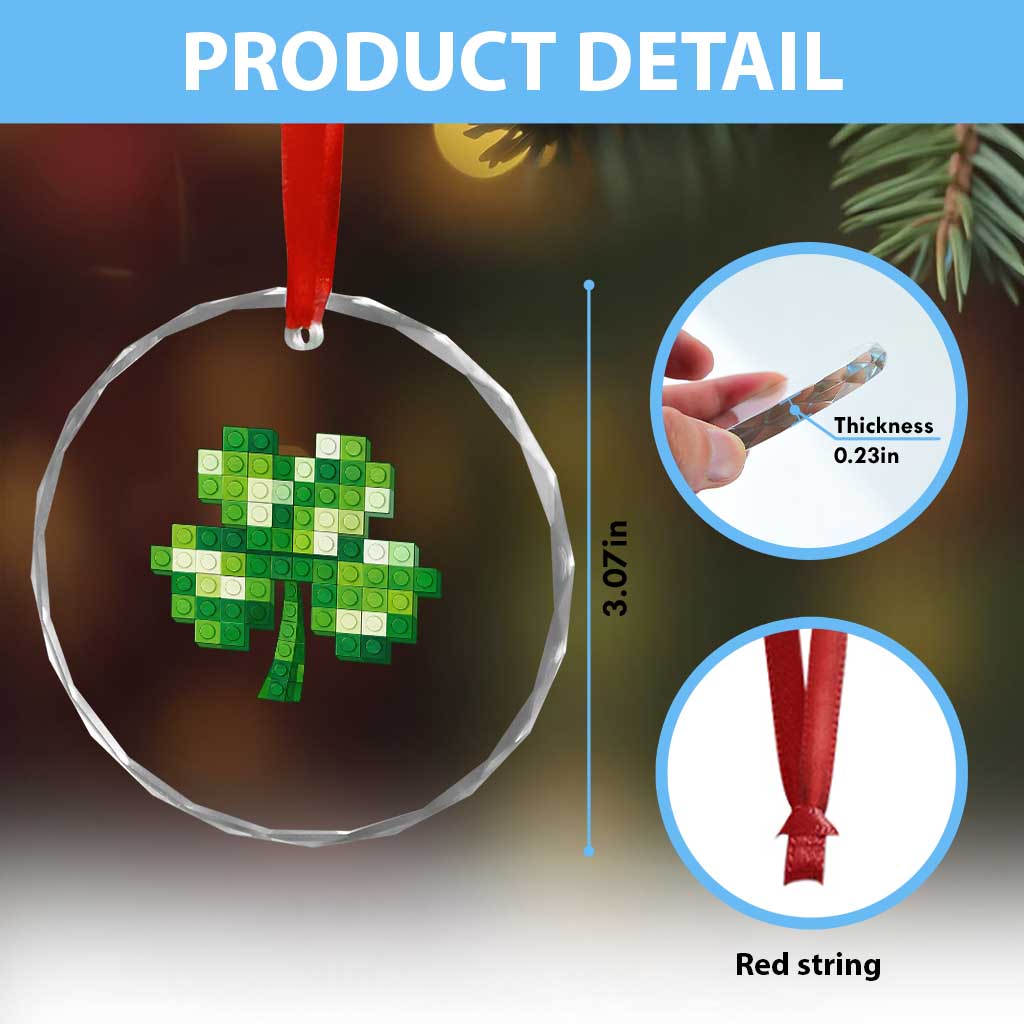 Funny St Patricks Day Shamrock Building Blocks Bricks Crystal Glass Ornament TS11 Print Your Wear