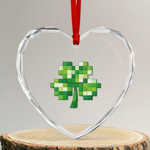 Funny St Patricks Day Shamrock Building Blocks Bricks Heart Crystal Glass Ornament TS11 Transparent Glass 3'' Heart Print Your Wear