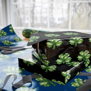 Funny St Patricks Day Shamrock Building Blocks Bricks Wrapping Paper Roll TS11 Black Print Your Wear
