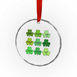 Funny St Patricks Day Skibi Rizz Crystal Glass Ornament No Cap TS02 Print Your Wear