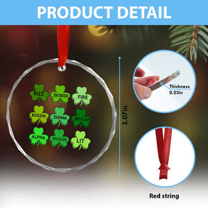 Funny St Patricks Day Skibi Rizz Crystal Glass Ornament No Cap - Print Your Wear