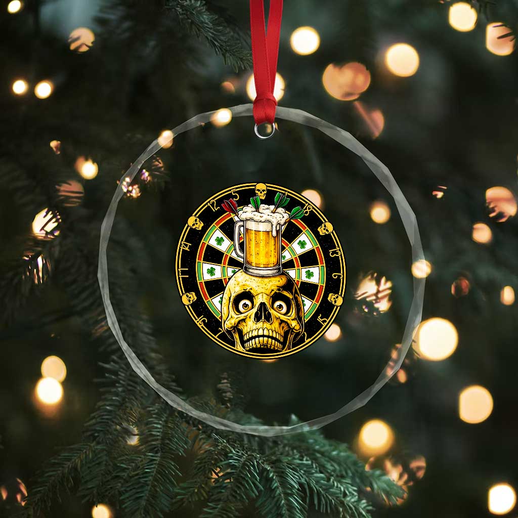 Funny St Patricks Day Skull Crystal Glass Ornament Darts Player Gift TS12 Print Your Wear