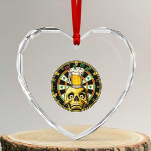 Funny St Patricks Day Skull Heart Crystal Glass Ornament Darts Player Gift TS12 Transparent Glass 3'' Heart Print Your Wear