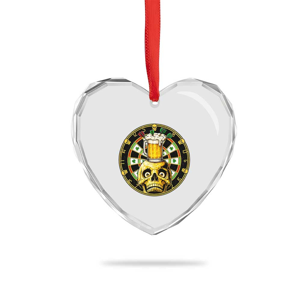 Funny St Patricks Day Skull Heart Crystal Glass Ornament Darts Player Gift TS12 Print Your Wear