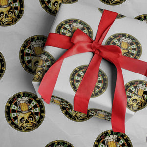 Funny St Patricks Day Skull Wrapping Paper Roll Darts Player Gift TS12 White Print Your Wear