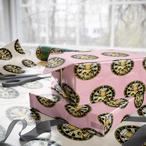 Funny St Patricks Day Skull Wrapping Paper Roll Darts Player Gift TS12 Light Pink Print Your Wear