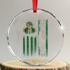 Funny St Patrick's Day Trump 2025 Crystal Glass Ornament Beer Drinking Day American Flag Vintage - Print Your Wear