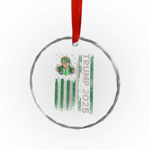 Funny St Patrick's Day Trump 2025 Crystal Glass Ornament Beer Drinking Day American Flag Vintage - Print Your Wear