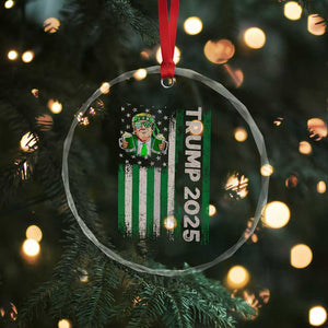 Funny St Patrick's Day Trump 2025 Crystal Glass Ornament Beer Drinking Day American Flag Vintage - Print Your Wear