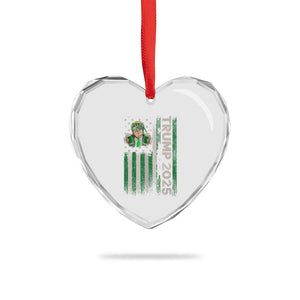 Funny St Patrick's Day Trump 2025 Heart Crystal Glass Ornament Beer Drinking Day American Flag Vintage TS02 Print Your Wear