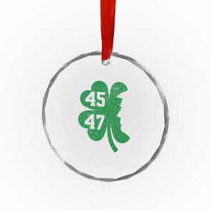 Funny St Patrick's Day Trump 45 47 Crystal Glass Ornament US President Lucky Shamrock - Print Your Wear