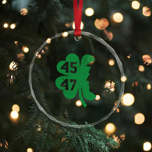 Funny St Patrick's Day Trump 45 47 Crystal Glass Ornament US President Lucky Shamrock - Print Your Wear
