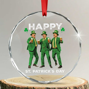 Funny St Patrick's Day Trump Crystal Glass Ornament Dancing Saint Patrick - Print Your Wear